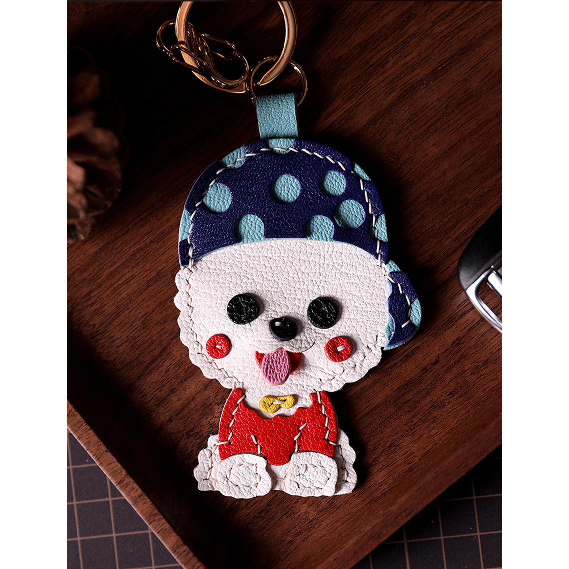 G8activist® Leather Cute Bichon Keychain DIY Kits - Image 2