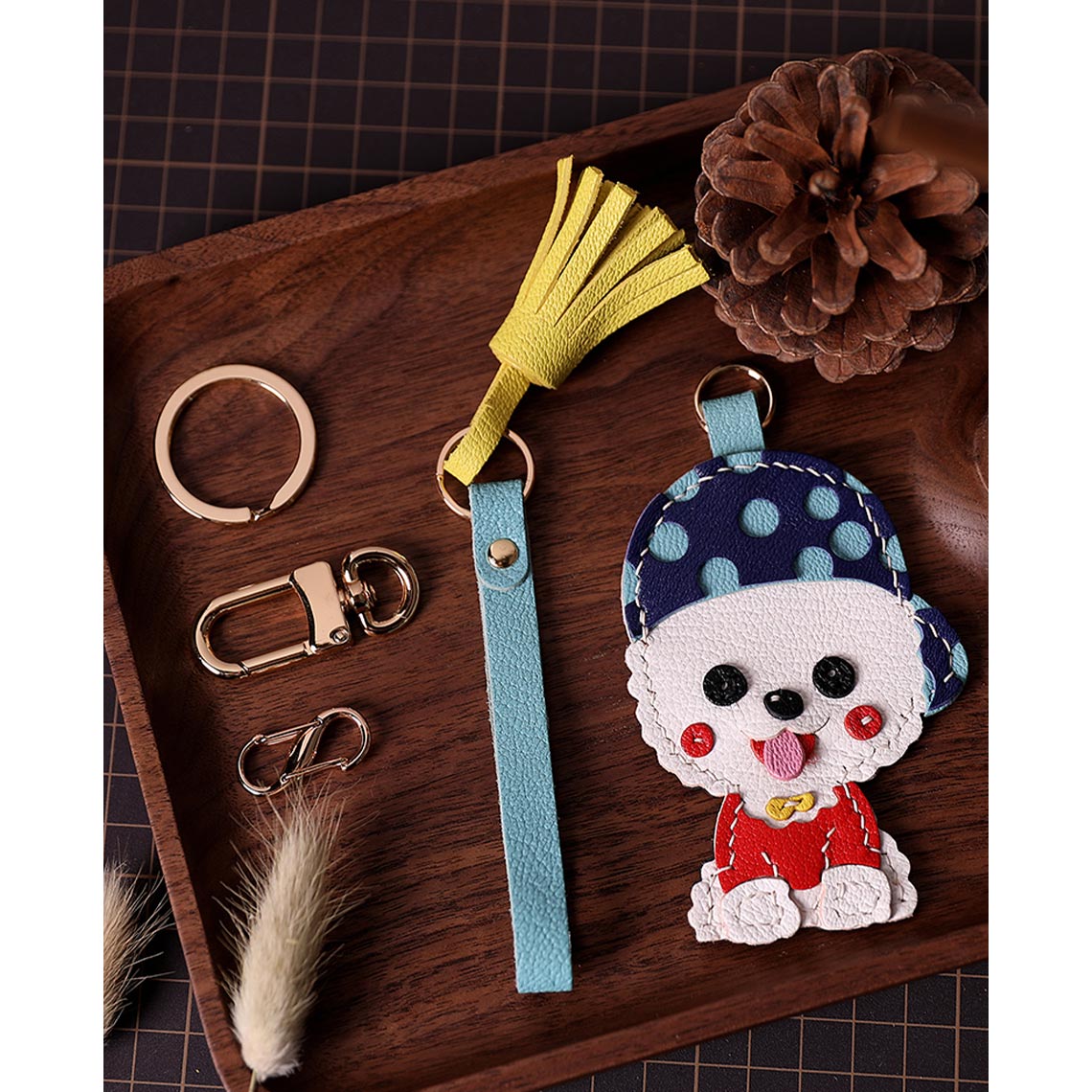 G8activist® Leather Cute Bichon Keychain DIY Kits - Image 5