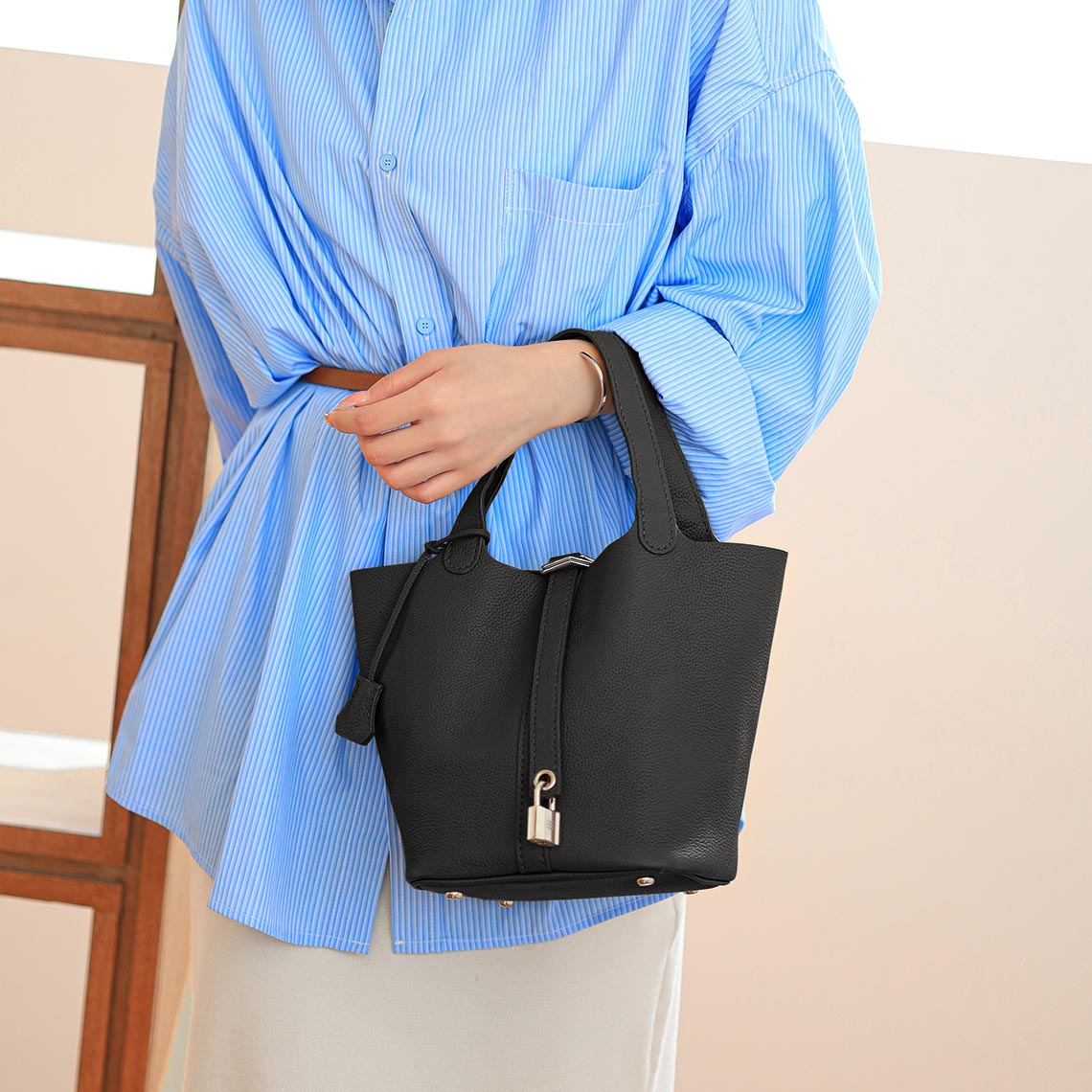 G8activist® Top Grain Leather Lady Picotion Lock Totes Bag DIY Kit - Price Drop at Checkout - Image 2