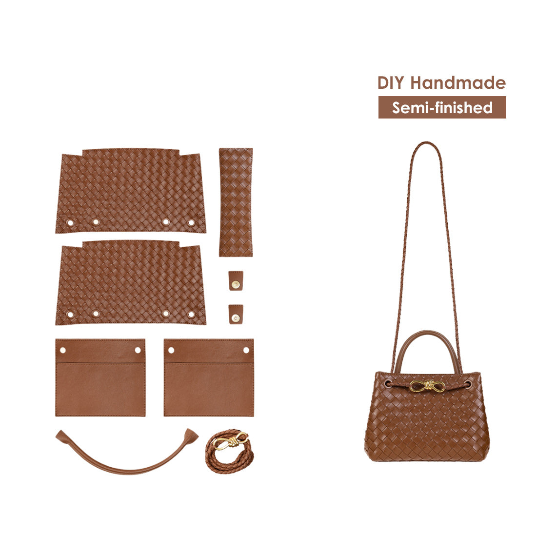 G8activist® Leather Small Intrecciato Tote DIY Kits - Image 11