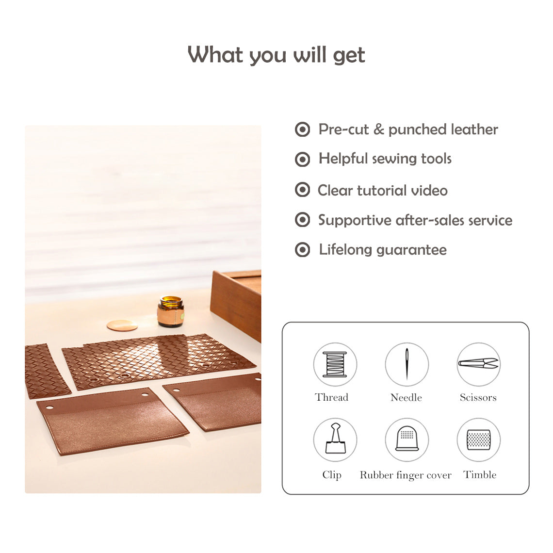 G8activist® Leather Small Intrecciato Tote DIY Kits - Image 3