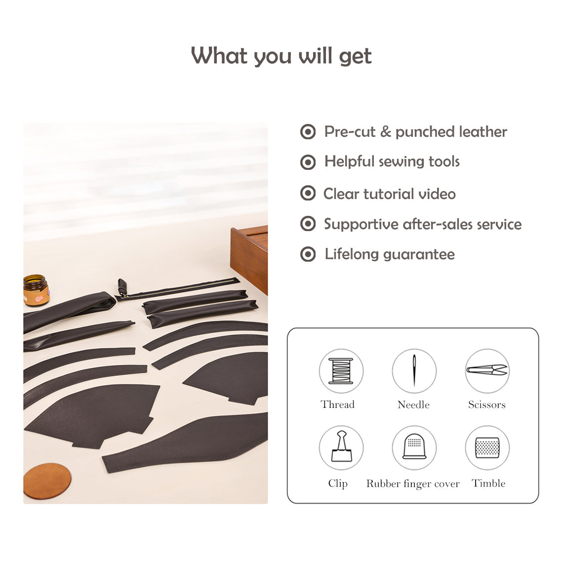 G8activist® Leather Croissant Shoulder Bag DIY Kit - Image 3