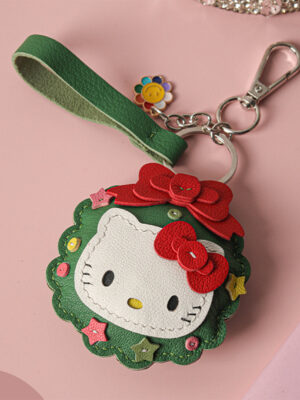 G8activist® Sheep Leather Christmas Vibe Kitty Keychain DIY Kit