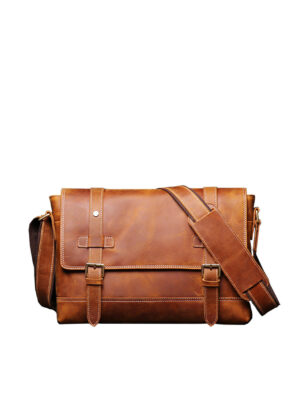 Crazy Horse Leather Men's Messenger Satchel Bag