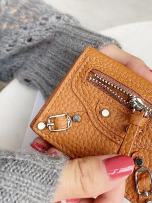 Top Grain Leather Trifold Wallet for Women