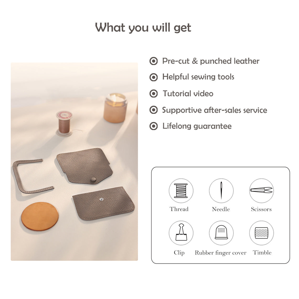 G8activist® Top Grain Leather Envelope Card Holder DIY Kit - Image 2