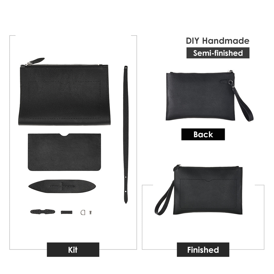 G8activist® Top Grain Leather Men Clutch Bag DIY Kit