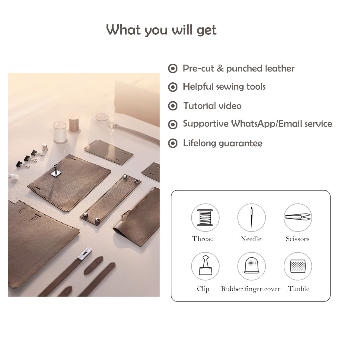 G8activist® Top Grain Leather Inspired Sellier Kylie Bag DIY Kit | Price Drop at Checkout - Image 3