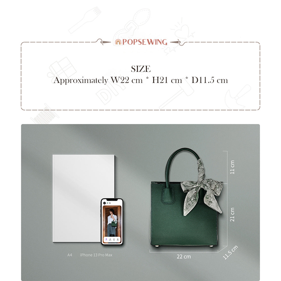 G8activist® Top Grain Leather Mini Tote Handbag DIY Kit - Image 5